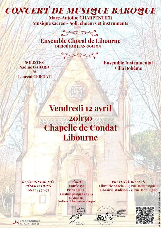 Affiche concert ECL, église de Condat-12/04/2024